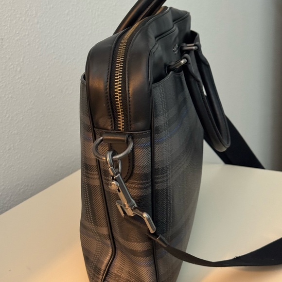 Coach Black and Gray Plaid Laptop Briefcase - Picture 4 of 10